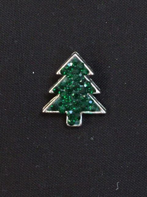 Christmas Tree Diamante Shank Button single