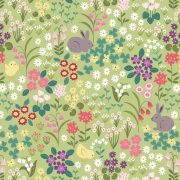 A530.2 Bunny and Chick Floral on Spring Green