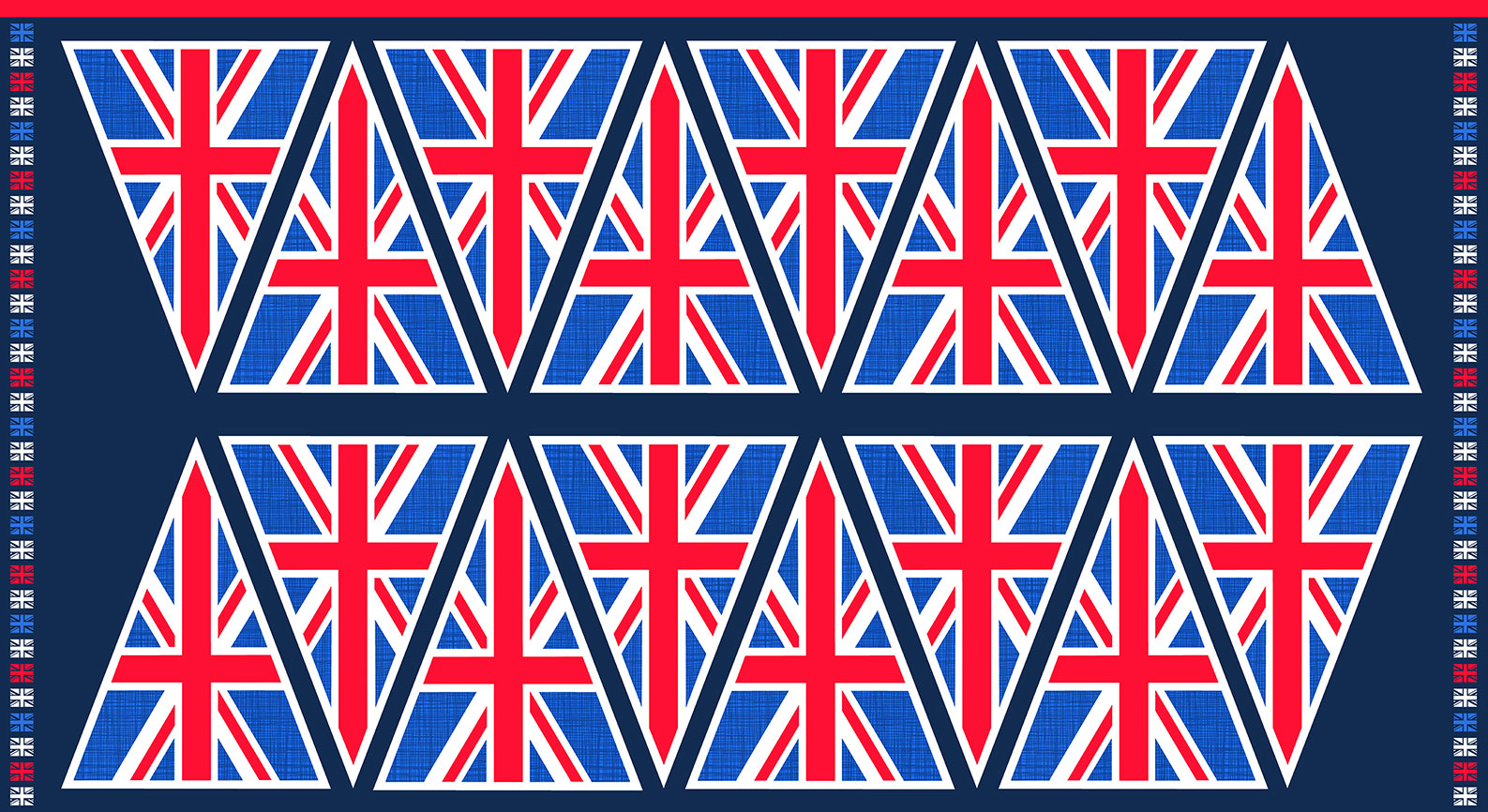 Makower 'London Revival' Traditional Union Jack Bunting Panel 100% Cotton