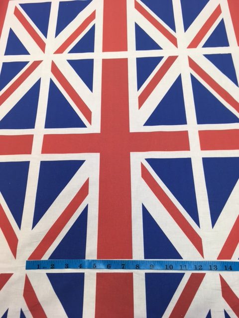 Union Jack Flag Fabric Set of 3 or 9 Bright Colours 100% Cotton