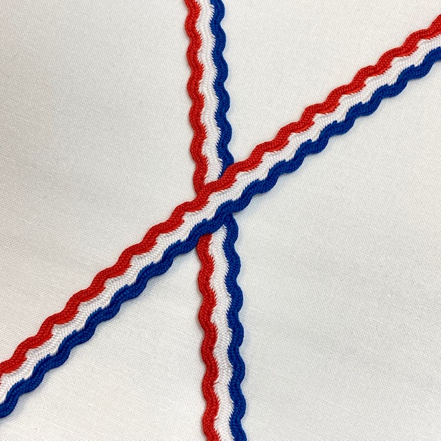 Red, White and Blue Striped Ric Rac by the metre