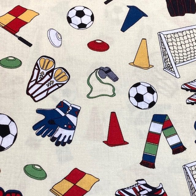 Football Scatter 100% Cotton by the half metre