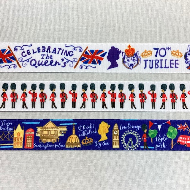 Jubilation Ribbons Jubilee Twill Ribbons 100% Polyester 25mm wide by the metre - Sewcraft
