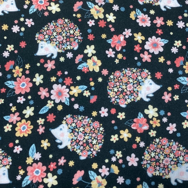 Little Johnny Hedgehog Floral 60" wide 100% Cotton by the half metre