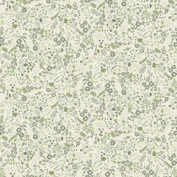 Wildflowers Green on Cream Download
