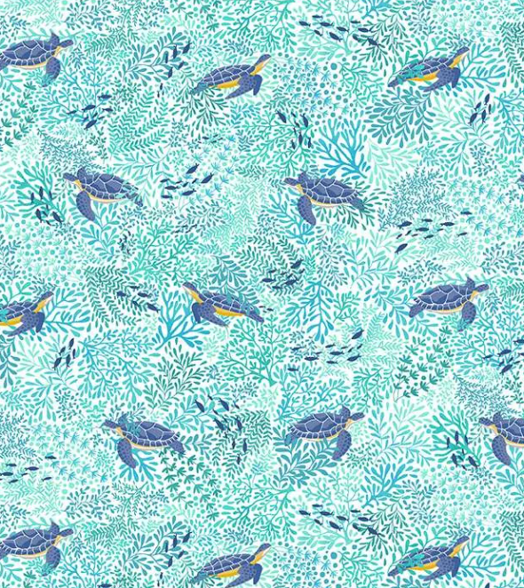 DEEP BLUE SEA TURTLE WHITE