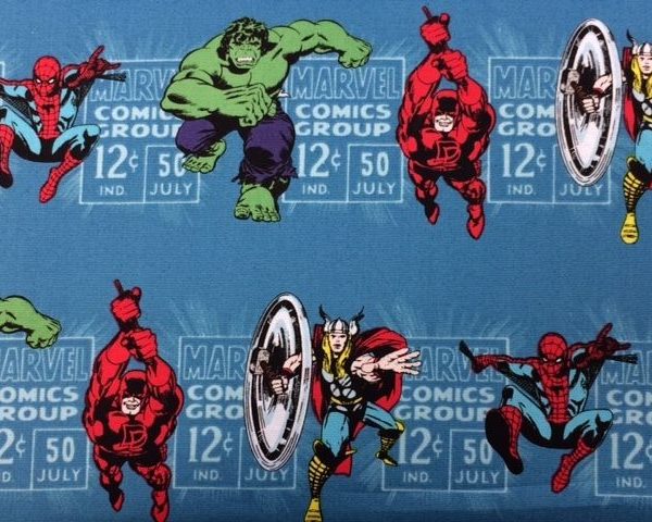 Marvel-Comic-Heroes-100-Cotton-fabric-by-the-half-metre-253228815531