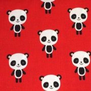 Robert-Kaufman-Urban-Zoologie-Pandas-on-Red-100-Cotton-fabric-by-the-half-metre-263305361101