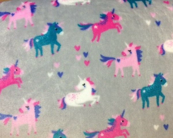 Unicorns-on-Grey-Double-sided-Supersoft-Cuddle-Fleece-by-the-half-metre-254054293272