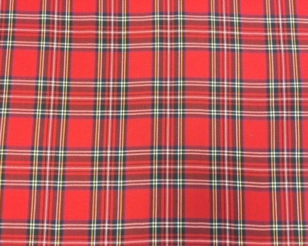 Red-Tartan-60-wide-Poly-Viscose-Fabric-by-the-half-metre-253371075663