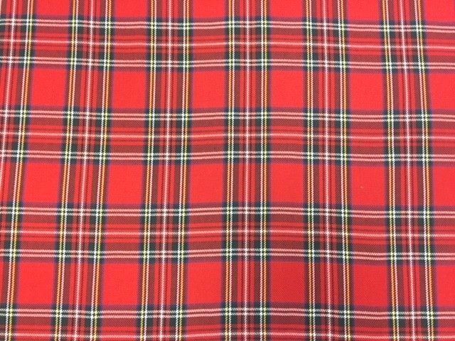 Red Tartan 60″150cm Wide Poly Viscose Fabric By The Half Metre Sewcraft 