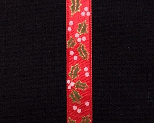 Variation-of-Christmas-Holly-Berry-Satin-Ribbon-Cream-or-Red-by-the-metre-253350291133-1903
