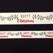 Happy-Christmas-Beige-Twill-Ribbon-15-25mm-width-by-the-metre-253350291124