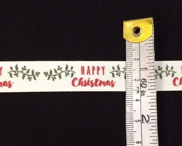 Variation-of-039Happy-Christmas039-Beige-Twill-Ribbon-15-25mm-width-by-the-metre-253350291124-afaa