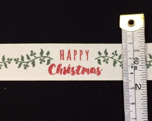 Variation-of-039Happy-Christmas039-Beige-Twill-Ribbon-15-25mm-width-by-the-metre-253350291124-d2ae