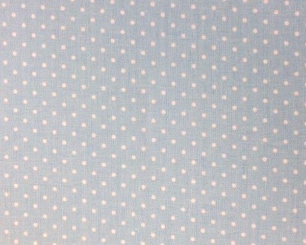 White-Polka-Dot-on-Pale-Blue-57-wide-100-Cotton-by-the-half-metre-263447602444