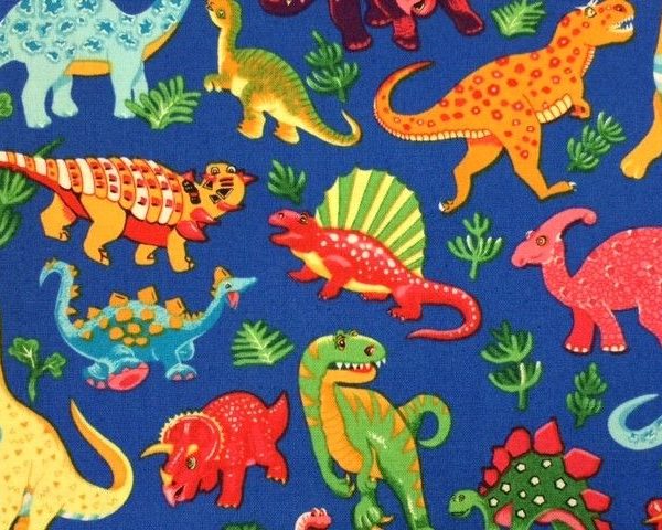 Variation-of-Dinosaur-Dance-Black-or-Blue-100-Cotton-fabric-by-the-half-metre-253246854568-696e