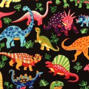 Variation-of-Dinosaur-Dance-Black-or-Blue-100-Cotton-fabric-by-the-half-metre-253246854568-baaa