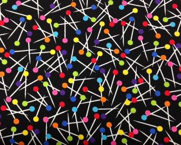 Multicoloured-Pins-100-Cotton-fabric-by-the-half-metre-263283009559